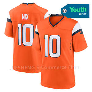 Camisetas de Fútbol Americano de la Nueva Temporada para Jóvenes, de Primera Calidad, Denver 10 Bo Nix 2 Patrick Sultan-II, Cosidas - Product Image 2