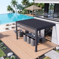 Pergola extérieure motorisée à lames orientables 3x4m 6x4m OEM, pergola en aluminium bioclimatique, toit de pergola