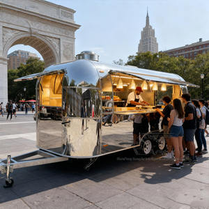 Grand Food Truck Moderne Remorque à Chevaux <span class=keywords><strong>Pizza</strong></span> Hot Dog Burger Doner Kebab Poulet Frit Food Trailer avec Équipement de Cuisine Complet - Product Image 3