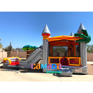 Location commerciale meilleure vente prix d'usine T Rex Island gonflable château gonflable toboggan location videur Combo pour enfants location de fête - Product Image 2