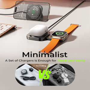 Universal 2 en 1 Dispositivos de estación de carga cargador inalámbrico Pad viaje Mini cargador inalámbrico para Iphone 16 Samsung - Product Image 6