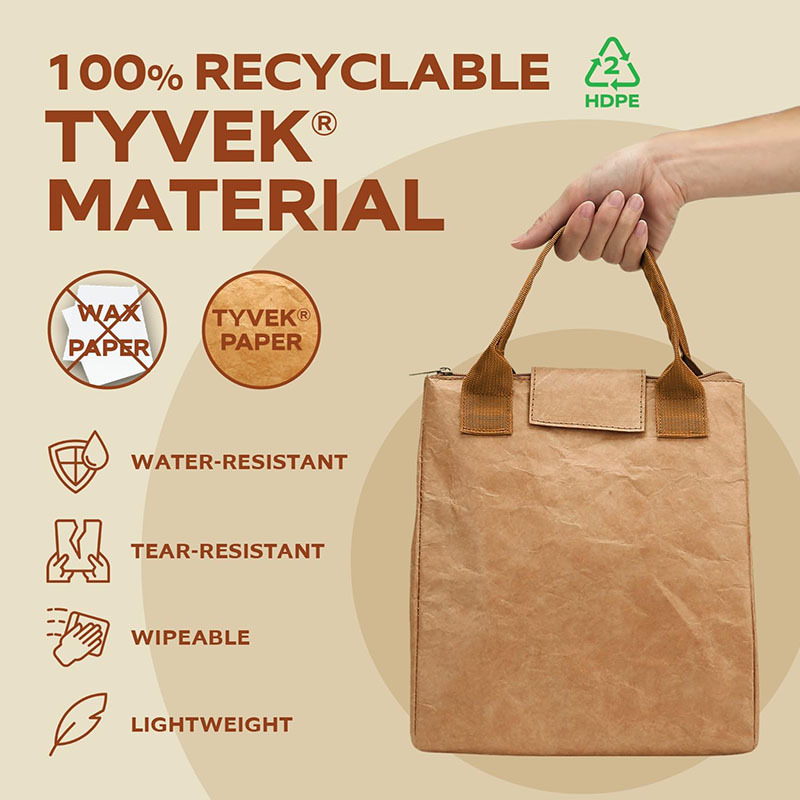 Factory Personalized Eco Friendly Dupont Lunch Bags Custom Tyvek Insulated Thermal Cooler Tote Bag