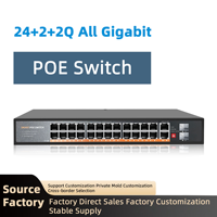 Switch PoE Gigabit complet 24 ports avec Watchdog, boîtier en acier dépoli, Plug and Play, sans configuration
