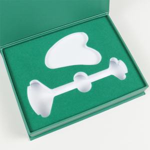 Custom Biodegradable Rigid Cosmetic Gift Box Embossing Magnetic Closure <b>Sponge</b> Lining EVA Insert Body Massaging Rollers Gua Sha - Product Image 3