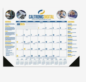 Calendriers de bureau multicolores personnalisés 2027, blanc et bleu, logo personnalisé, cadeau promotionnel, vente <span class=keywords><strong>en</strong></span> gros pour entreprises - Product Image 1