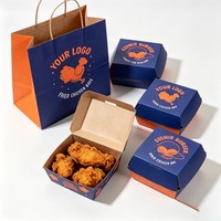 Boîte d'emballage pour hamburgers de restauration rapide en gros, papier de qualité alimentaire pour frites et hamburgers, boîte d'emballage personnalisée