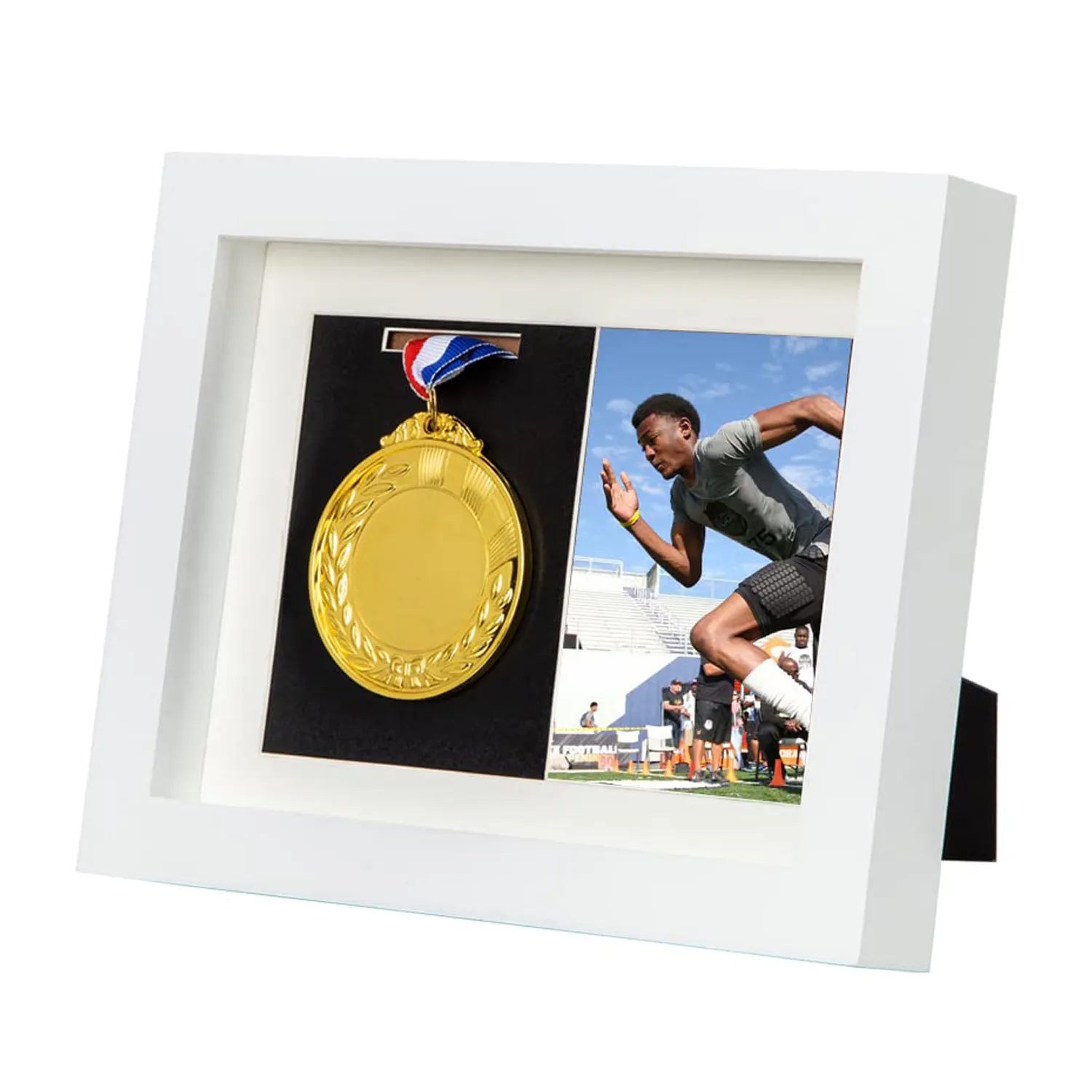 Medal Display Shadow Box Picture Frame 3 in 1 Multifunctional Sport Medal Display Frame for Marathon Runner Military Awards