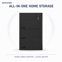 Système de stockage d'énergie domestique tout-en-un avec onduleur 2000W et batterie LiFePO4 10kWh pour l'énergie solaire de balcon