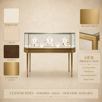Vitrine à bijoux en verre biseauté rectangulaire avec éclairage LED, écologique, couleur personnalisable pour les magasins de détail de luxe, vente en gros
