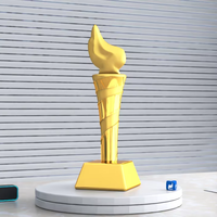 Trophée Torche Personnalisé en Alliage Métallique Doré, de Haute Qualité, pour Réunions Annuelles et Souvenirs d'Événements