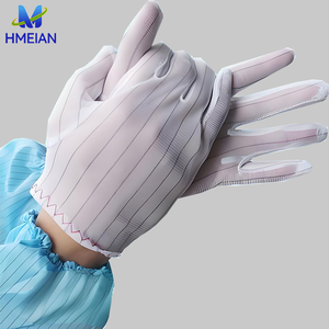 Guantes a rayas antiestáticos de doble cara para una operación sin polvo Industria electrónica <span class=keywords><strong>Esd</strong></span> Guantes antiestáticos para salas limpias - Product Image 3