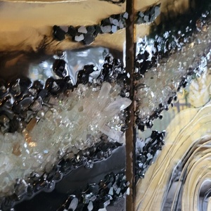 Dimensioni 30x72 ''<span class=keywords><strong>per</strong></span> 3 pannelli di grandi dimensioni <span class=keywords><strong>in</strong></span> <span class=keywords><strong>resina</strong></span> nera e oro Geode <span class=keywords><strong>pittura</strong></span> da parete 3D moderna <span class=keywords><strong>resina</strong></span> epossidica arte della parete - Product Image 5
