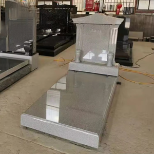 American Style High Polished Grey and Black Marble <strong>Tombstone</strong> New <strong>Design</strong> <strong>Double</strong> Gravestone and <strong>Double</strong> <strong>Tombstone</strong> - Product Image 5