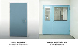 <span class=keywords><strong>Porte</strong></span> de salle blanche anti-poussière à surface plane en acier inoxydable, hermétique, à charnière simple, pour chambre de patient, couloir d'hôpital - Product Image 4