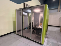 Cabine téléphonique insonorisée modulaire pour 6 à 8 personnes, installation facile, sans travaux requis, idéale pour les espaces de coworking