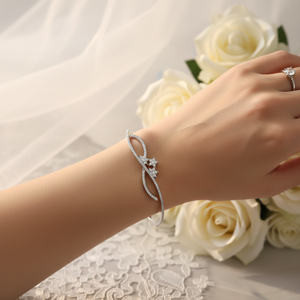 El mejor precio para la pulsera de diamantes de corte Real 100% de moda para mujer, eslabón de cadena de oro blanco fino para compromiso o boda - Product Image 3