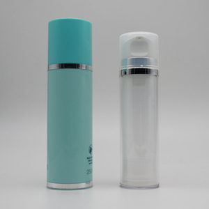 Botella de bomba de suero sin aire redonda, botella de loción sin aire de plata de 200ml, venta al por mayor - Product Image 3