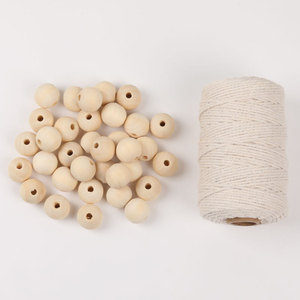 Cuentas de madera natural de 20 mm redondas con agujero para manualidades, accesorios para la fabricación de joyería. - Product Image 3