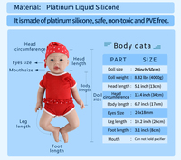 20 pouces belle poupée bébé réaliste fille doux silicone reborn poupées