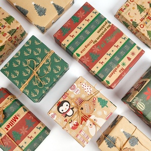 Rollo de papel de regalo con cabeza de Reno de Navidad marrón grande, resistente al agua, reciclable, papel de embalaje de regalo para Cajas de Regalo De vacaciones - Product Image 4