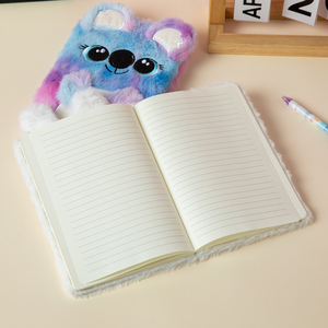 Couverture souple <span class=keywords><strong>Kawaii</strong></span> mignon écriture <span class=keywords><strong>dessin</strong></span> Journal Journal bloc-notes doux Animal en peluche A5 <span class=keywords><strong>dessin</strong></span> animé étudiant Journal fourrure moelleux cahier - Product Image 6