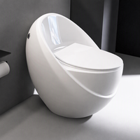 Nouvelle toilette monobloc en céramique de style moderne, couleur blanc mat, forme d'œuf, pour salle de bain
