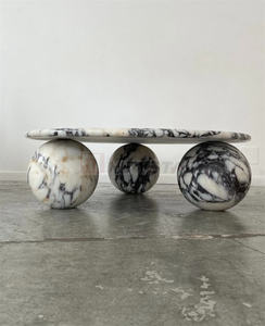 Mesa <span class=keywords><strong>de</strong></span> centro <span class=keywords><strong>de</strong></span> mármol redonda nórdica moderna Calacatta <span class=keywords><strong>Viola</strong></span> 3 patas <span class=keywords><strong>de</strong></span> esfera dormitorio mesas <span class=keywords><strong>de</strong></span> centro <span class=keywords><strong>de</strong></span> mármol - Product Image 2