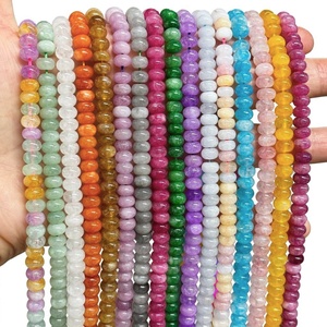 Perline in <span class=keywords><strong>Pietra</strong></span> 4x6mm, <span class=keywords><strong>Calcedonio</strong></span> Colorato, Perline Rotonde e a Rondella per Creazione di Gioielli, Braccialetti Fai-da-Te e Accessori - Product Image 1