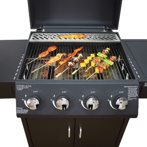 Barbecue moderne au gaz naturel d'extérieur, 4+1 brûleurs, allumage électronique, haute pression, sécurité, acier inoxydable, finition peinte en poudre - Product Image 6