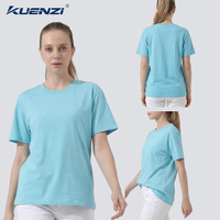 Camiseta Kuenzi Regular Personalizada con Logotipo, Cuello Redondo, Manga Corta, 100% Algodón, 240GSM, Hombros Caídos, Talla Grande para Mujer