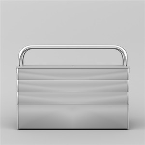 Kotak Peralatan Portabel 4 Tingkat Terbuat dari Baja Tahan Karat, Kotak Penyimpanan Lipat untuk Penggunaan di Rumah dan Taman - Product Image 5