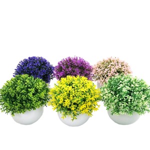 Plantas Artificiales en Maceta de Plástico, Resistentes a los Rayos UV, Estilo Simple, Decoración para el Hogar y Escritorio, Mini Bonsái, Más Vendidas - Product Image 1