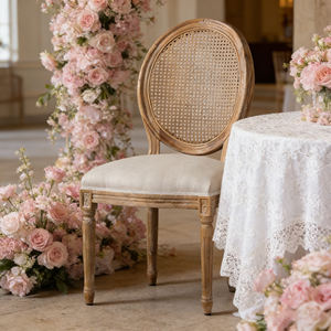 <span class=keywords><strong>Chaise</strong></span> de style français chic, en chêne provincial, en rotin, dossier ovale, en bois massif, empilable, salon, mariage, événement, hôtel, salle à manger, <span class=keywords><strong>Louis</strong></span> <span class=keywords><strong>XVI</strong></span> - Product Image 4