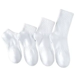 Negro blanco gris sólido múltiples opciones de especificación transpirable unisex calcetines con cinturón de algodón para cuatro estaciones