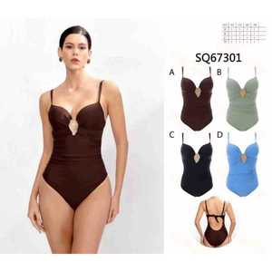 Costume da bagno intero modellante, monokini sexy, taglie 44 46 50 52 54, blu navy, rosso vino, nero - Product Image 1