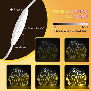 Letrero Luminoso LED de Neón con Diseño de Cerveza, Decoración de Pared para Bares, Fiestas, Escaparates, Iluminación Ambiental, Luz Indicadora, Letrero Luminoso, Luz Decorativa - Product Image 5