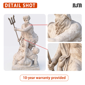 Statue <span class=keywords><strong>de</strong></span> Poséidon vainquant les vagues, sculptée à <span class=keywords><strong>la</strong></span> main dans le marbre naturel, <span class=keywords><strong>dieu</strong></span> grec <span class=keywords><strong>de</strong></span> <span class=keywords><strong>la</strong></span> <span class=keywords><strong>mer</strong></span>, sculpture pour décoration extérieure - Product Image 3