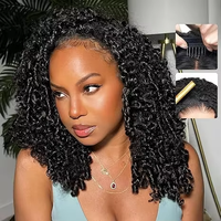 Perruques en cheveux humains bouclés birmans à 250 % de densité, perruque frontale HD 13x4 13x6 en dentelle complète, 100 % cheveux humains avec pointes en spirale, noir naturel