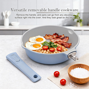 SANLANG Ensemble de 8 ustensiles de cuisine de luxe durables avec revêtement céramique antiadhésif, casseroles et poêles en <span class=keywords><strong>aluminium</strong></span> moulé sous pression, sans PFAS - Product Image 6