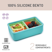 Boîte à bento en silicone Waker Manufacturers avec compartiments amovibles, boîte à lunch personnalisée sans BPA