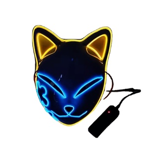 Máscara de Zorro LED de Anime Demon Slayer <span class=keywords><strong>2021</strong></span>, Accesorio de Disfraz para Fiesta de Halloween, Máscara de Gato Brillante con Cable EL - Product Image 1