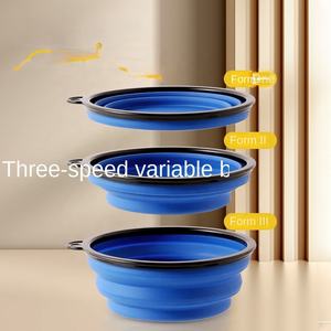 Bol pour chien Portable 2-en-1 Bassin à riz pliant en <span class=keywords><strong>silicone</strong></span> écologique pour voyage en plein air Bol à eau rétractable pour chien solide - Product Image 3