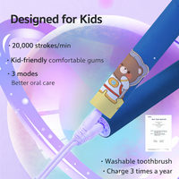 Sikat Gigi Elektrik Sonic Anak Grosir, USB Rechargeable, Set Sikat Gigi Anak Kartun dengan 3 Kepala Pengganti Lembut