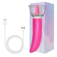 Vibromasseur double tête pour clitoris et point G, jouet sexuel pour femmes, avec fonction de léchage de langue et de massage des seins