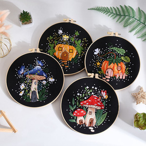 Offre Spéciale DIY Nouveau Style Champignon Citrouille Fleur <span class=keywords><strong>Broderie</strong></span> Kit pour Amazon <span class=keywords><strong>Point</strong></span> <span class=keywords><strong>De</strong></span> <span class=keywords><strong>Croix</strong></span> avec Fil <span class=keywords><strong>De</strong></span> Coton Artificiel - Product Image 4