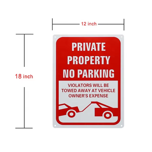 12*18 дюймов алюминиевые уличные предупреждающие знаки безопасности, металлические функциональные знаки, без парковочного знака для дорожного движения - Product Image 2