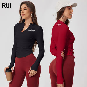 RUIQUWIN OEM Chaquetas Stand Up Zip Ropa de entrenamiento Traje de yoga Entrenamiento Deportes Fitness Top Ropa de yoga para mujer - Product Image 1