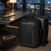 Sac à dos professionnel extensible pour ordinateur portable BSCI avec sangle de bagage, sac à dos multi-poches pour le travail et les voyages
