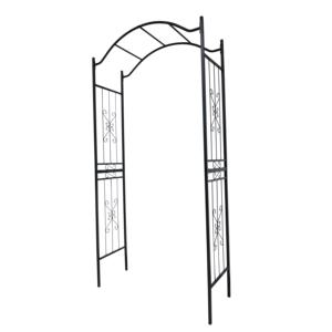 Arco de jardín metálico de 3.6 pies x 1.47 pies x 7.5 pies, con recubrimiento de polvo negro, soporte para plantas trepadoras, enrejado para exteriores - Product Image 6