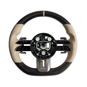 Volant en cuir perforé et fibre de carbone C217 W211 W212 W221 W222 C63 GLA45 C43 SLC pour <span class=keywords><strong>Mercedes</strong></span> Benz S63 AMG Upgrade - Product Image 1
